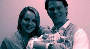 Image of Journalist Sandra Smith with her husband John Connelly and their baby