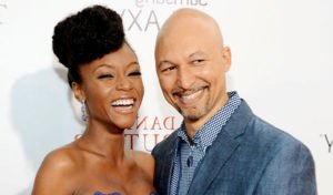 Image of Yaya DaCosta with her husband Joshua Bee Alafia