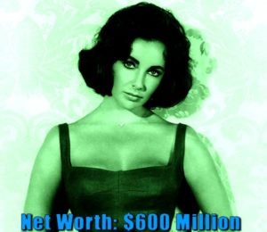 Image of American-British actress, Elizabeth Taylor net worth is $600 million