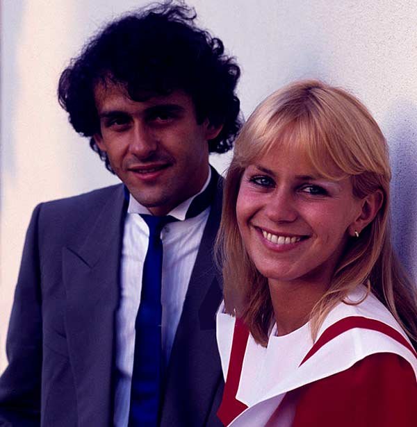 Image of Michel Platini with his wife Christelle Platini
