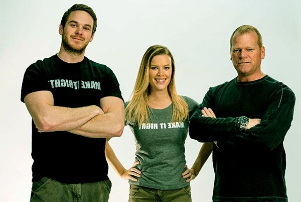 Image of Mike Holmes with his kids Sherry Holmes, Mike Holmes Jr.