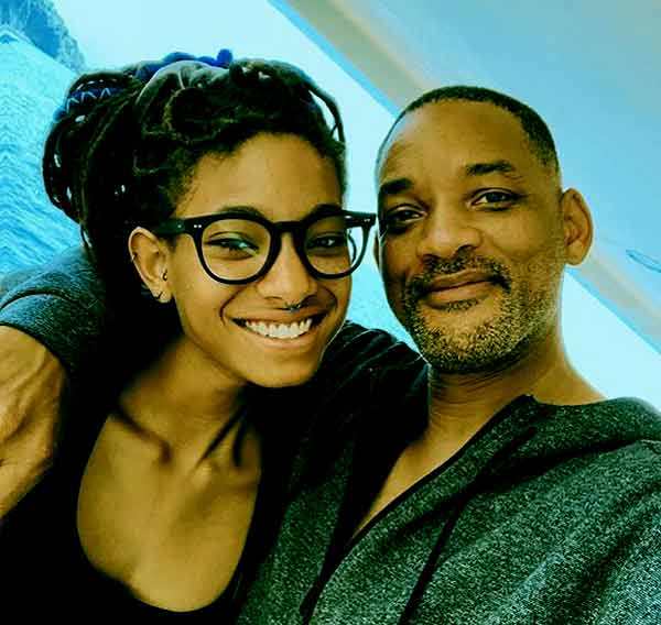 Image of Willow Smith with her father Will Smith