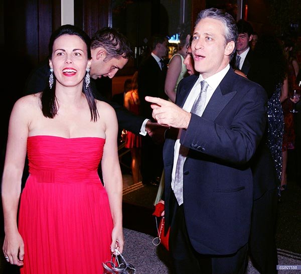 Image of Jon Stewart with his wife Tracey Mcshane