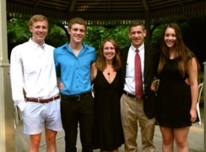 Image of Brock Turner with his father (Dan Turner), mother (Carleen Turner) and with siblings