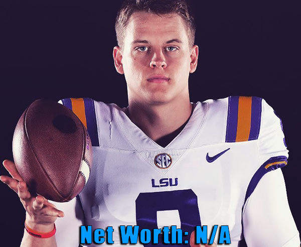 Image of American football player, Joe Burrow net worth is currently not available