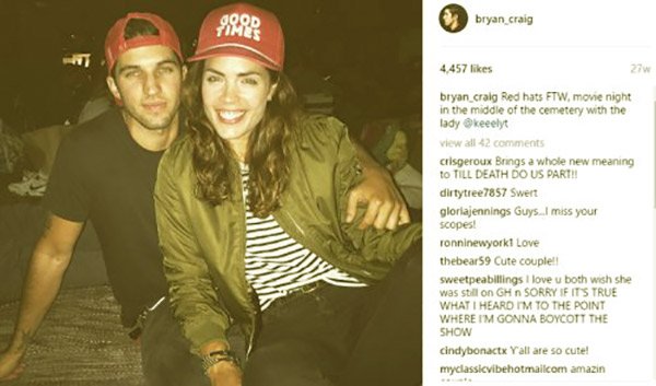 Image of Bryan Craig & His Former Co-Star turned Love Interest Kelly Thiebaud's Instagram Post From Back When They Were Together"