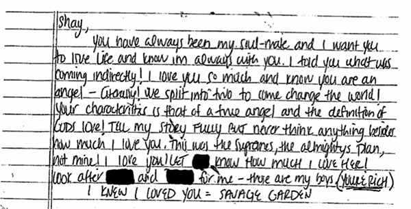 Image of Caption: Aaron Hernandez wrote to fiancee Shayanna Jenkins before killing himself
